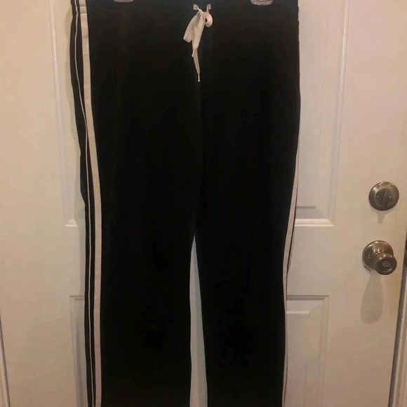 Danskin pants xlg (16/18) black w white stripe - Picture 1 of 3